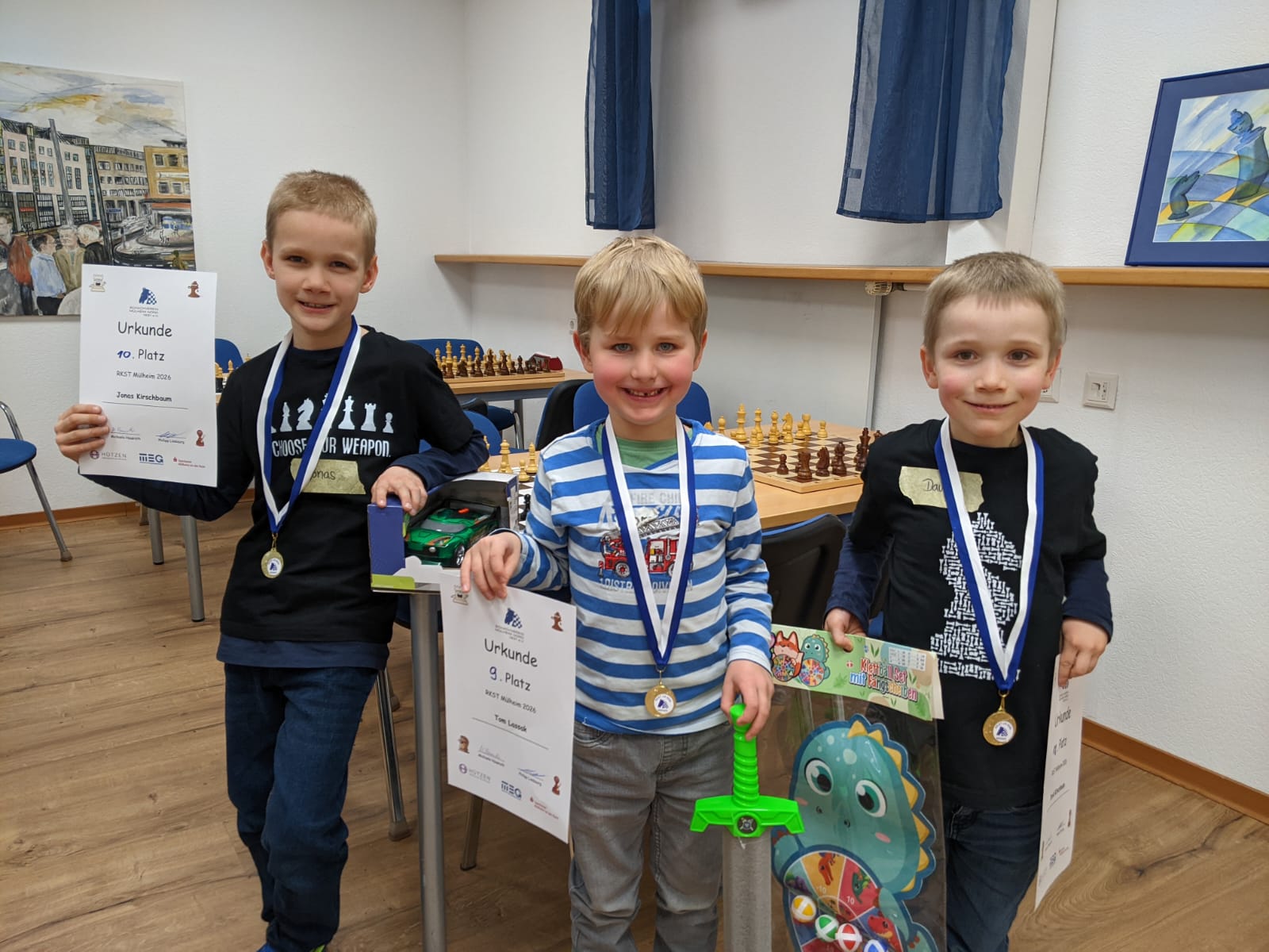 Ein Bild von Jonas, Tom und David beim U8-Turnier in Mülheim an der Ruhr
